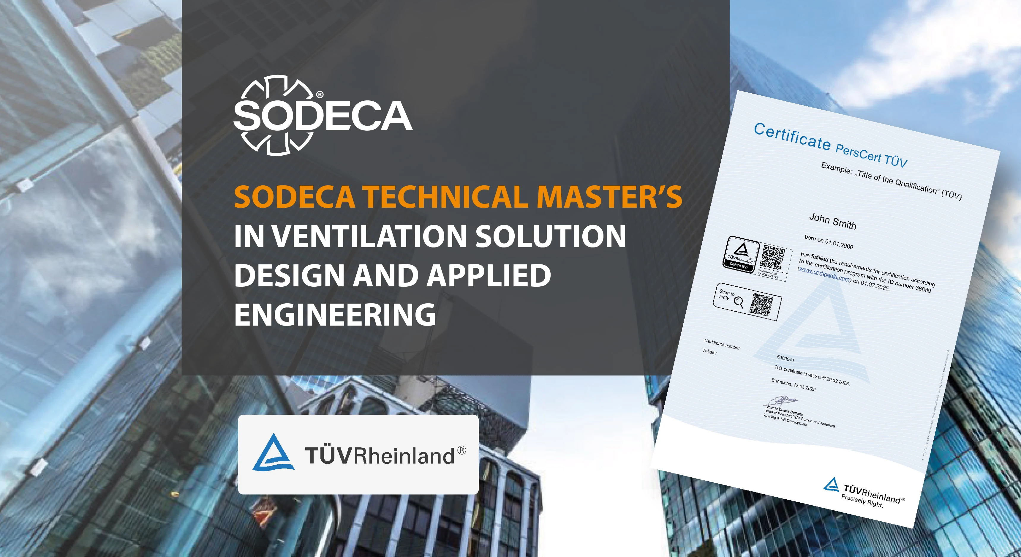 SODECA Technical Master: Advanced ventilation training preparing professionals for TÜV Rheinland Certification