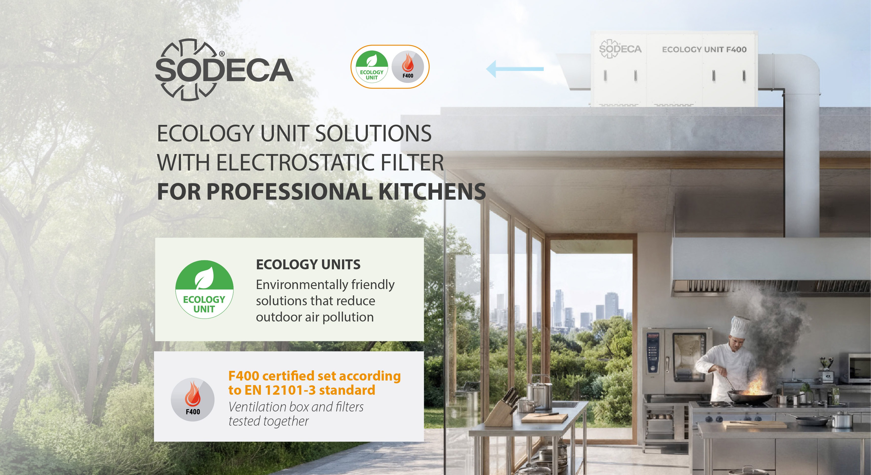 Acclaimed Catalan chef Nandu Jubany chooses SODECA’s ECOLOGY UNIT solutions to improve air quality and protect the environment in professional kitchens 