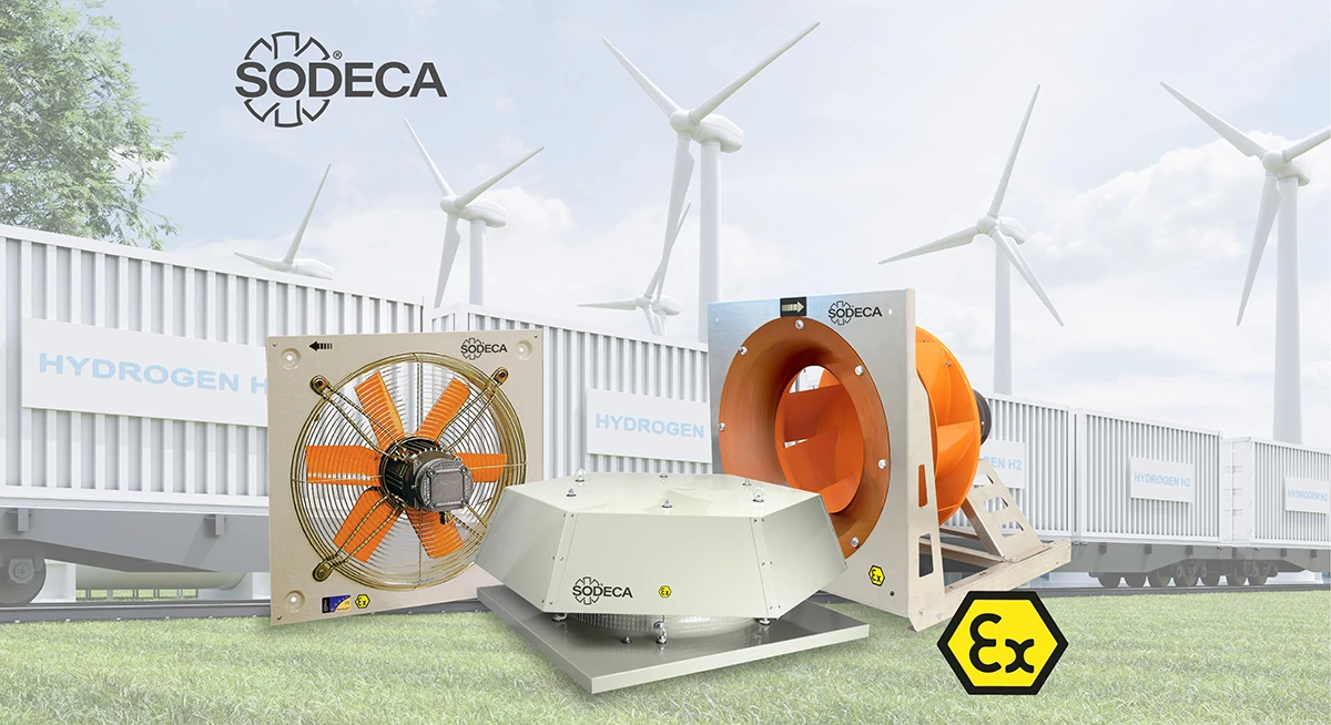 SODECA's ATEX ventilation solutions guarantee the elimination of hydrogen in clean energy generation facilities