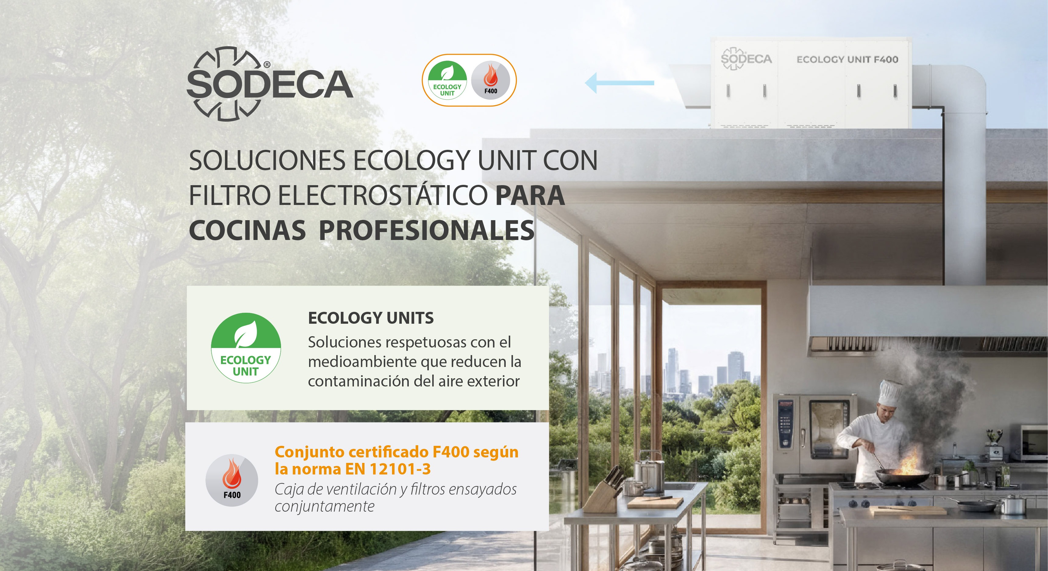 Nandu Jubany apuesta por las soluciones ECOLOGY UNIT de SODECA para mejorar el aire en cocinas profesionales y proteger el medioambiente